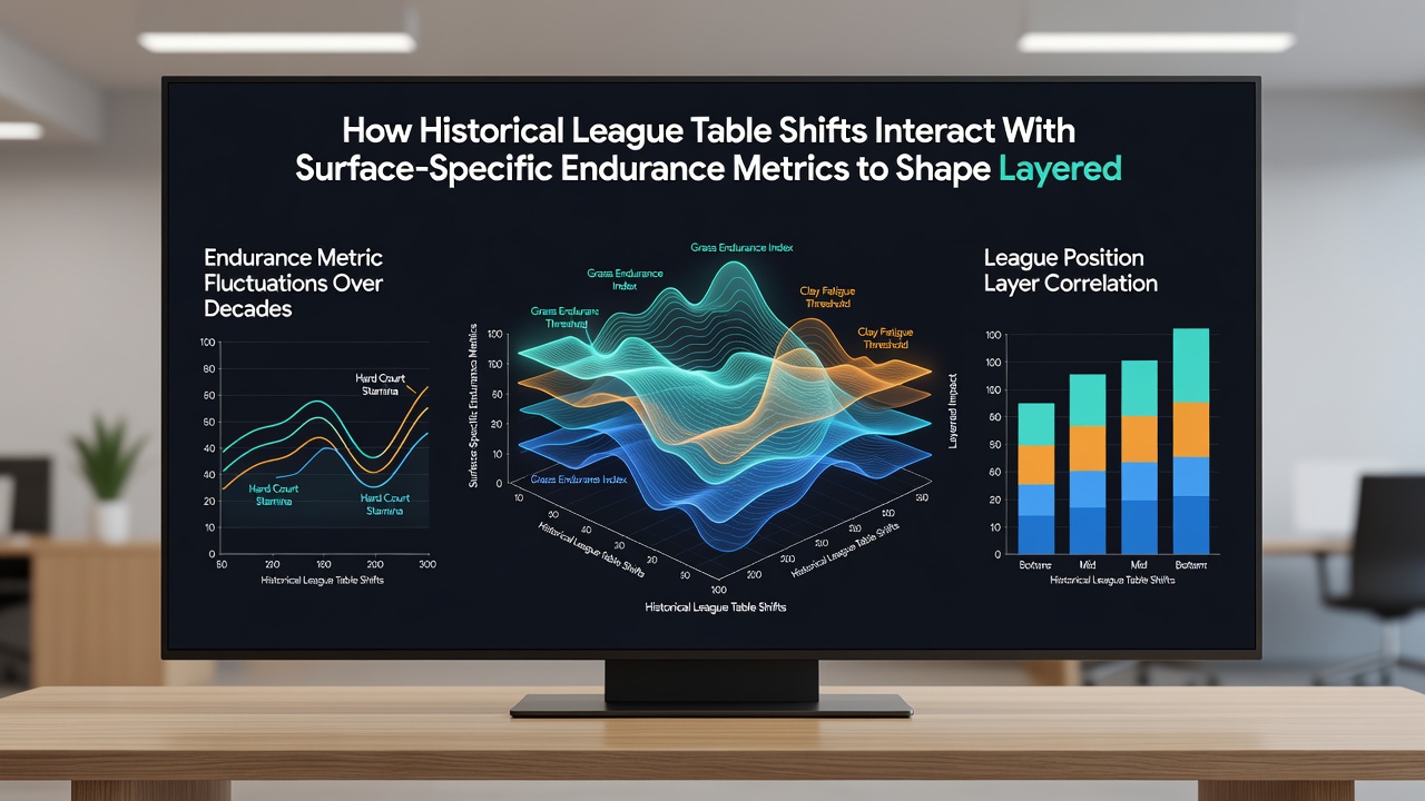Endurance tracking visualization across different playing surfaces